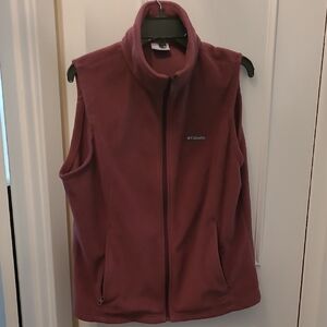 Columbia Heathered Plum Zip Up Vest Size XL